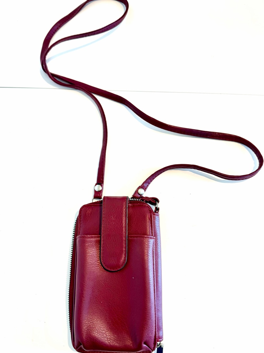 Burgundy Crossbody Phone Case/Wallet with Detachable Strap